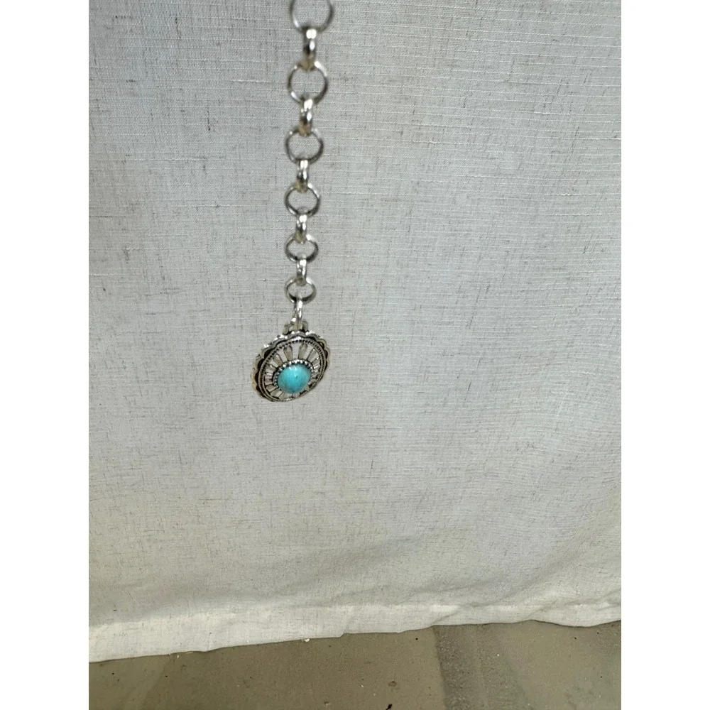 Unbranded Silver Turquoise Concho Chain Belt Womens OS‎ Western Boho Festival